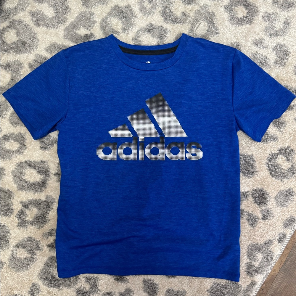 adidas Blue Short Sleeve Tee with Silver Logo